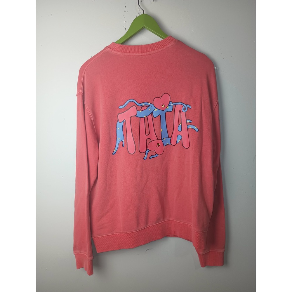 STKR BT21 Line Friends‎ Tata Sweatshirt Coral Pink Graphic Pullover Small